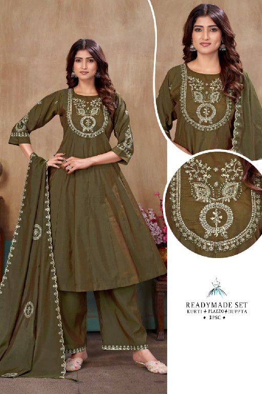 SINHAN D.NO 142 WHOLESALE READYMADE ROMAN TWILLS HAND WORK 3 PCS SUITS SUPPLIER