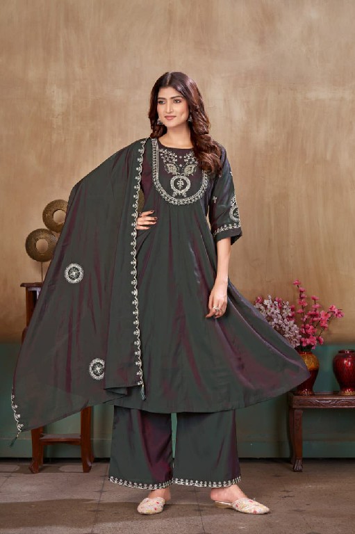 SINHAN D.NO 142 WHOLESALE READYMADE ROMAN TWILLS HAND WORK 3 PCS SUITS SUPPLIER