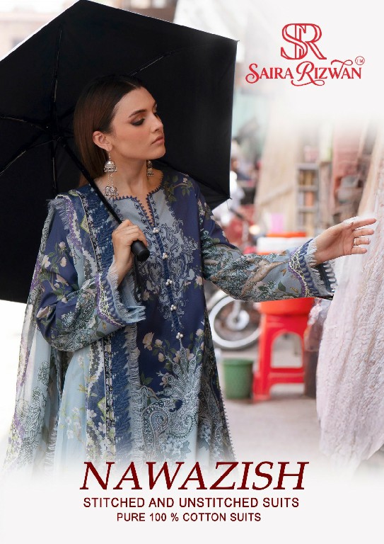 SAIRA RIZWAN NAWAZISH WHOLESALE COTTON BIG SIZE KARACHI STYLE PRINTED FULLY STITCHED 3 PCS SUITS ONLINE
