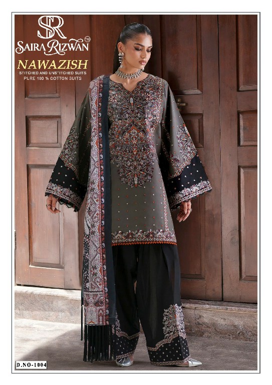 SAIRA RIZWAN NAWAZISH WHOLESALE COTTON BIG SIZE KARACHI STYLE PRINTED FULLY STITCHED 3 PCS SUITS ONLINE