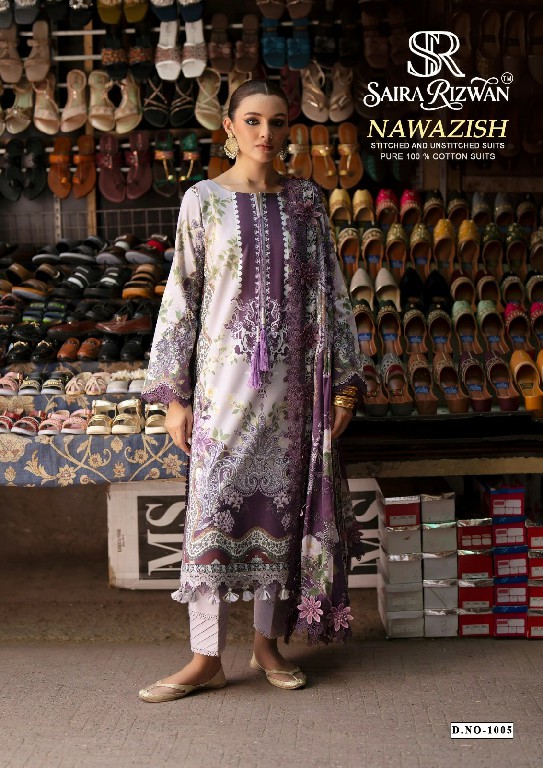 SAIRA RIZWAN NAWAZISH WHOLESALE COTTON BIG SIZE KARACHI STYLE PRINTED FULLY STITCHED 3 PCS SUITS ONLINE