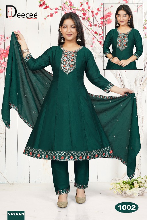 DEE CEE VAYAAN WHOLESALE READYMADE VICHITRA SILK ETHNIC STYLE 3 PCS SUITS EXPORTER