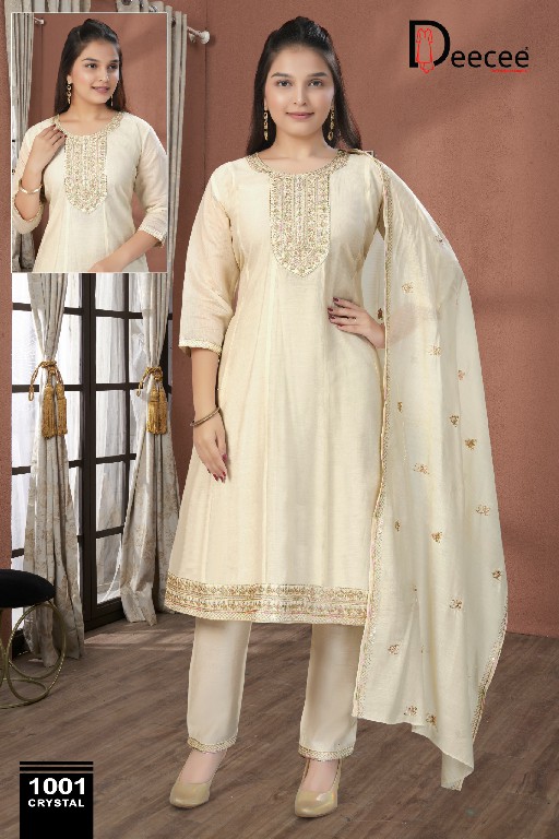 DEE CEE CRYSTAL WHOLESALE READYMADE PREMIUM MULL FULL KALI PATTERN STYLISH 3 PCS SUITS SUPPLIER