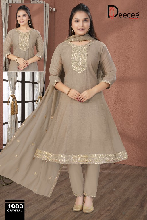 DEE CEE CRYSTAL WHOLESALE READYMADE PREMIUM MULL FULL KALI PATTERN STYLISH 3 PCS SUITS SUPPLIER