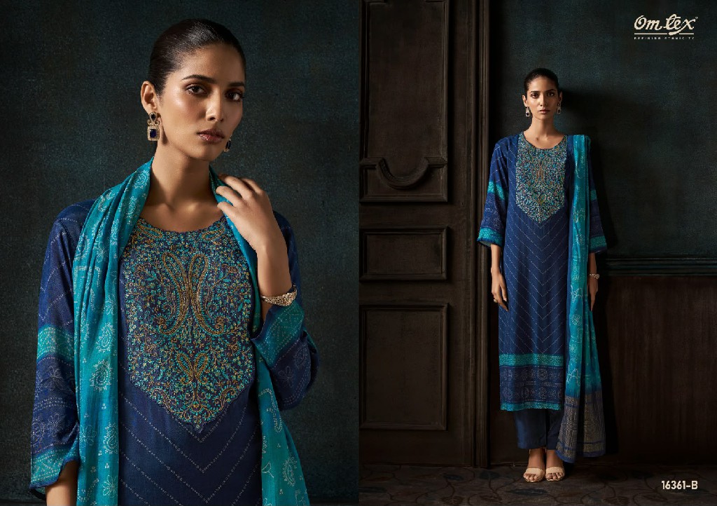 OMTEX SIVARA WHOLESALE MUSLIN SILK WITH EMBROIDERY PATCH WORK UNSTITCH SALWAR SUITS SUPPLIER