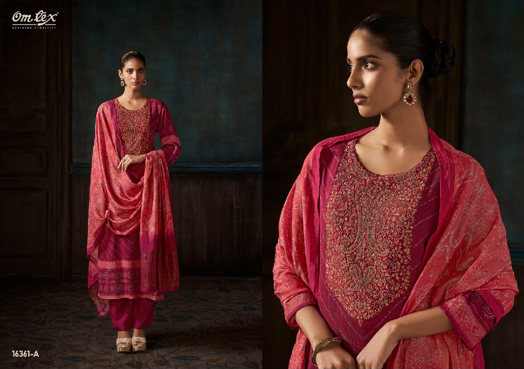 OMTEX SIVARA WHOLESALE MUSLIN SILK WITH EMBROIDERY PATCH WORK UNSTITCH SALWAR SUITS SUPPLIER