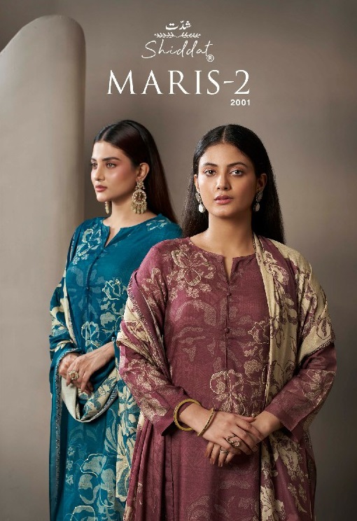 SHIDDAT MARIS-2 D.NO 2001 WHOLESALE DIGITAL PRINTED MUSLIN WITH WORK GORGEOUS LOOK UNSTITCH SALWAR SUITS ONLINE