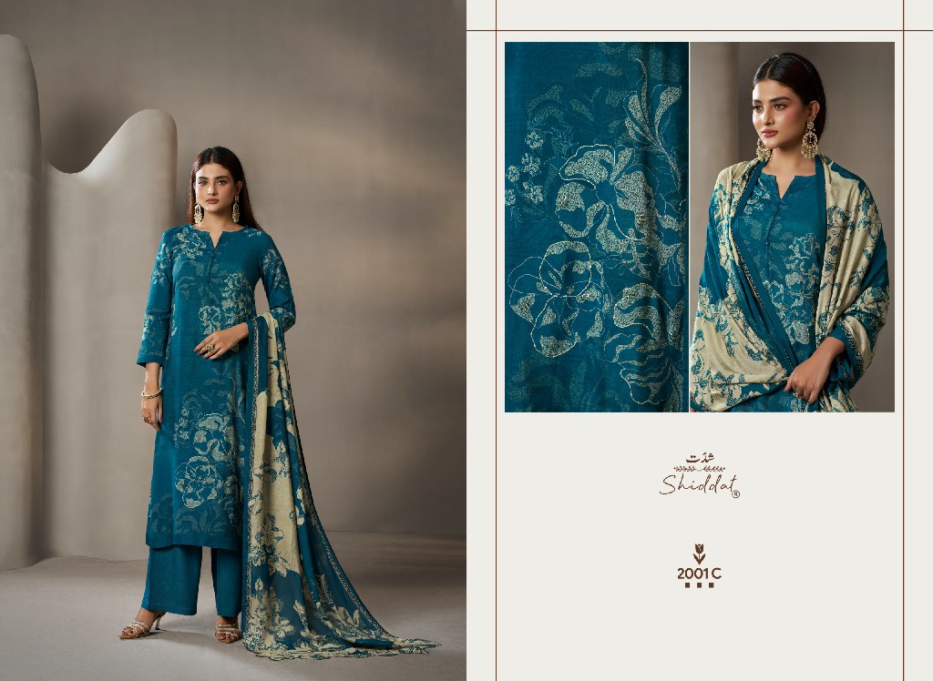 SHIDDAT MARIS-2 D.NO 2001 WHOLESALE DIGITAL PRINTED MUSLIN WITH WORK GORGEOUS LOOK UNSTITCH SALWAR SUITS ONLINE