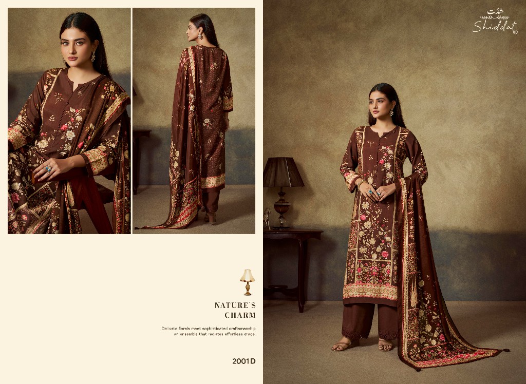 SHIDDAT SERINA-2 D.NO 2001 WHOLESALE DIGITAL PRINTED MUSLIN PRETTY LOOK UNSTITCH SALWAR SUITS EXPORTER