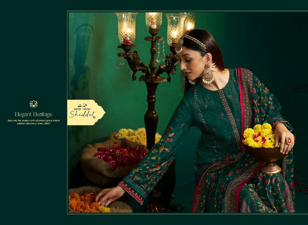 SHIDDAT ENZO 501 WHOLESALE VISCOSE MUSLIN WITH WORK AMAZING UNSTITCH SALWAR SUITS EXPORTER
