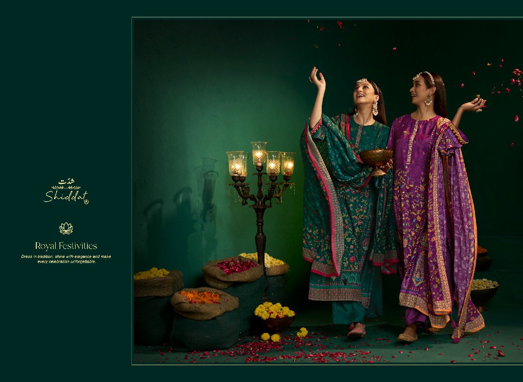 SHIDDAT ENZO 501 WHOLESALE VISCOSE MUSLIN WITH WORK AMAZING UNSTITCH SALWAR SUITS EXPORTER