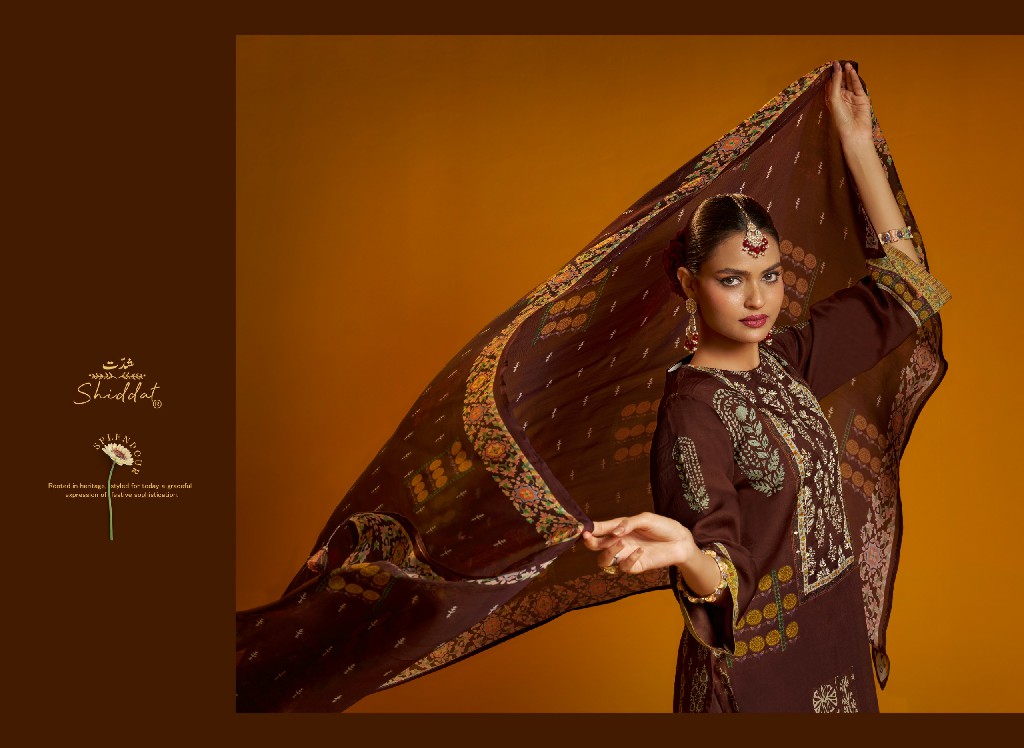SHIDDAT BELL ROSE 401 WHOLESALE VISCOSE ORGANZA GORGEOUS LOOK UNSTITCH SALWAR SUITS FOR EXPORT