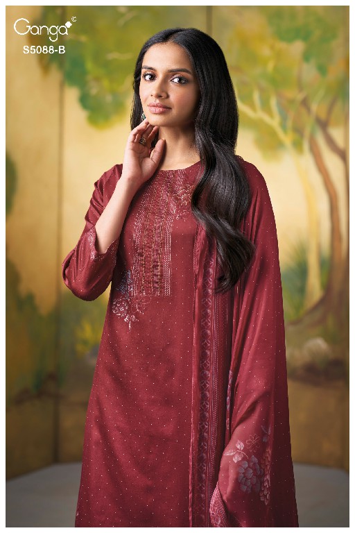 GANGA PRAIRIE S5088 WHOLESALE PREMIUM COTTON FANCY DESIGN UNSTITCH SALWAR SUITS EXPORTER