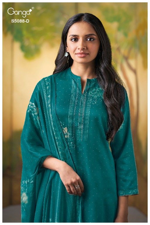 GANGA PRAIRIE S5088 WHOLESALE PREMIUM COTTON FANCY DESIGN UNSTITCH SALWAR SUITS EXPORTER