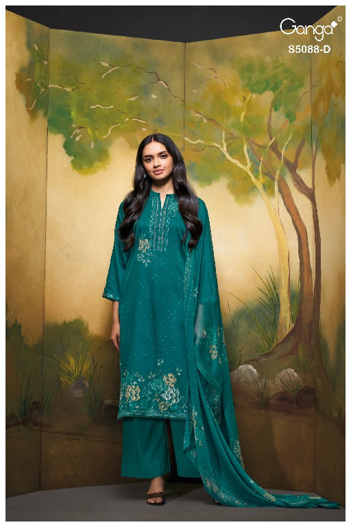 GANGA PRAIRIE S5088 WHOLESALE PREMIUM COTTON FANCY DESIGN UNSTITCH SALWAR SUITS EXPORTER