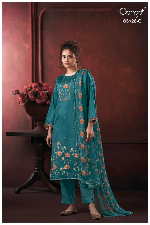 GANGA PARIDHI S5128 WHOLESALE PREMIUM COTTON CLASSY DESIGN UNSTITCH SALWAR SUITS SUPPLIER