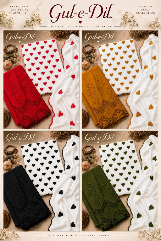 TEXTILEDEAL GUL E DOL WHOLESALE RAYON TRENDING UNSTITCH SALWAR SUITS EXPORTER