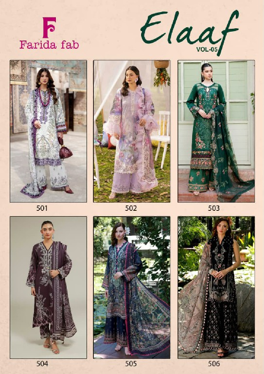 FARIDA FAB ELAAF VOL 5 WHOLESALE COTTON PRINTED CASUAL WEAR DRESS MATERIAL ONLINE