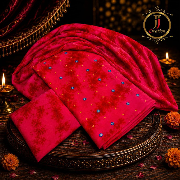 JAY JALARAM CREATION TYE AND DYE VOL 1 WHOLESALE RAYON MIRROR WORK UNSTITCH SALWAR SUITS SUPPLIER