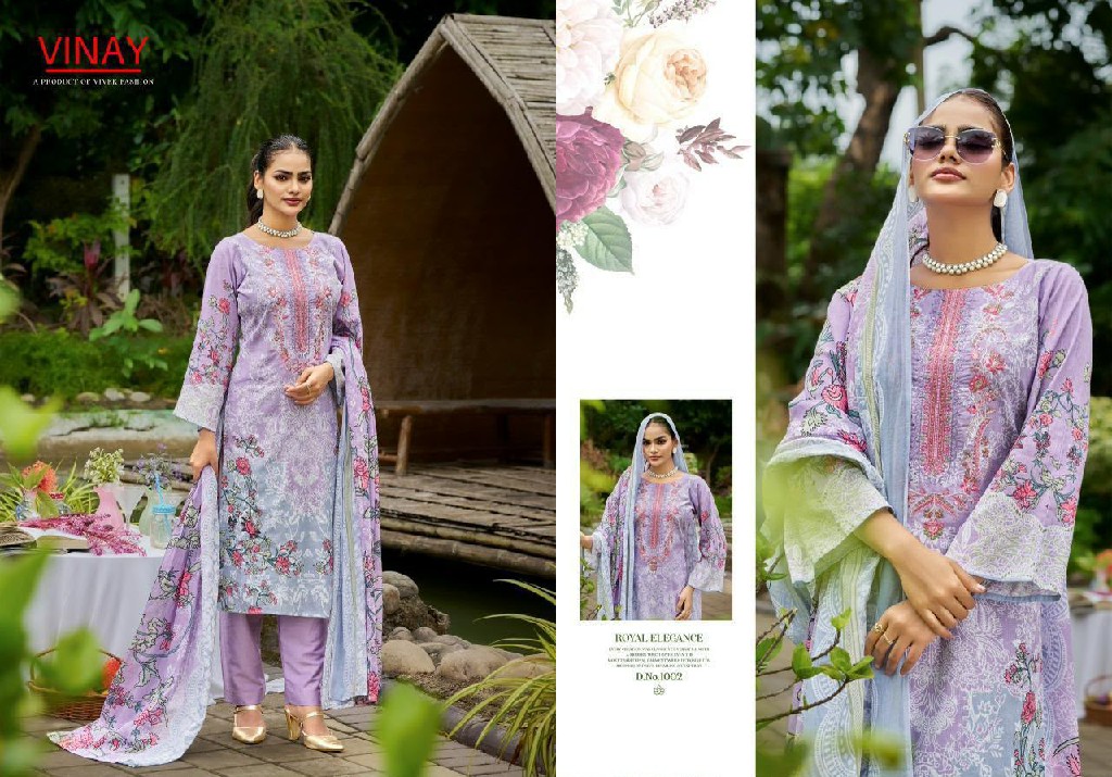 VINAY RIHAANA VOL 1 WHOLESALE CAMBRIC COTTON WITH FANCY WORK UNSTITCH SALWAR SUITS EXPORTER