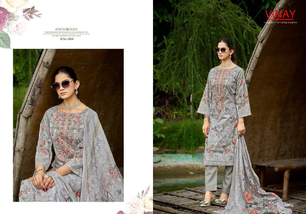 VINAY RIHAANA VOL 1 WHOLESALE CAMBRIC COTTON WITH FANCY WORK UNSTITCH SALWAR SUITS EXPORTER