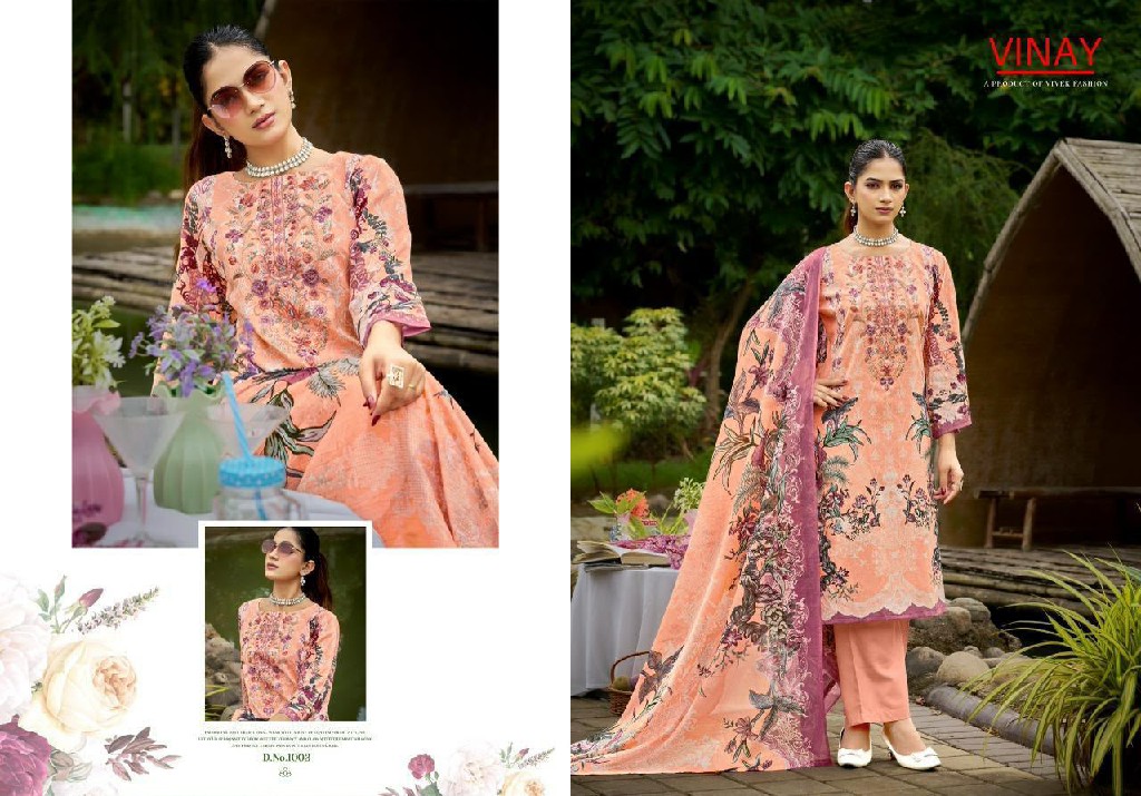 VINAY RIHAANA VOL 1 WHOLESALE CAMBRIC COTTON WITH FANCY WORK UNSTITCH SALWAR SUITS EXPORTER