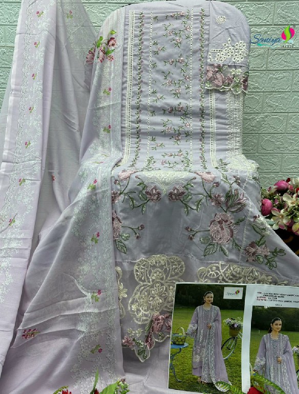 SANIYA TRENDZ D.NO 1012 WHOLESALE COTTON CHIKANKARI EMBROIDERED UNSTITCH SALWAR SUITS FOR EXPORT