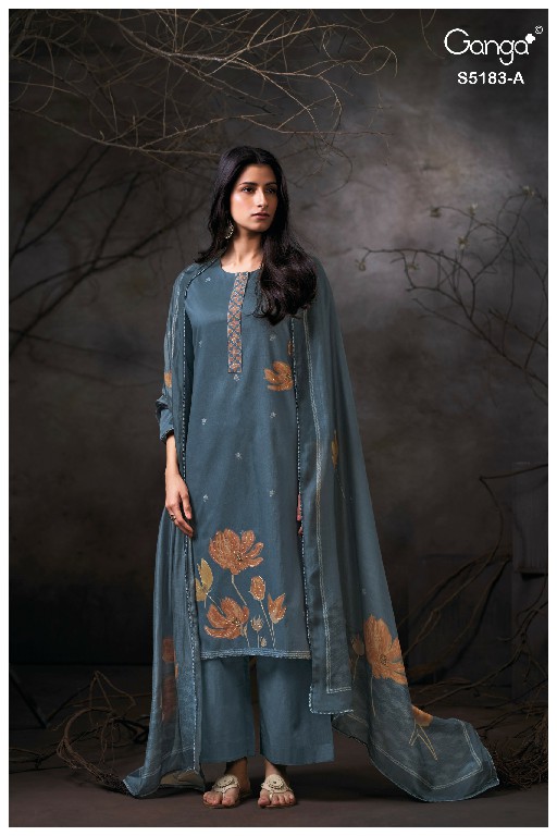 GANGA CHIANA S5183 WHOLESALE PREMIUM CORDUROY WITH WORK UNSTITCH SALWAR SUITS FOR EXPORT