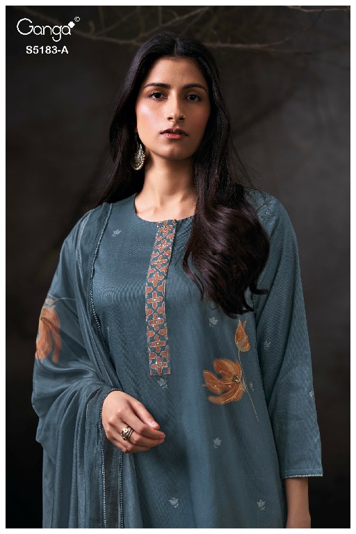 GANGA CHIANA S5183 WHOLESALE PREMIUM CORDUROY WITH WORK UNSTITCH SALWAR SUITS FOR EXPORT