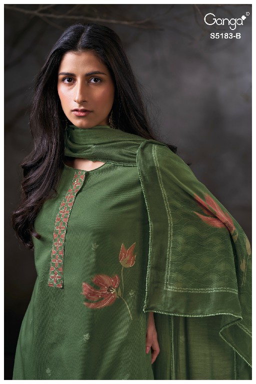 GANGA CHIANA S5183 WHOLESALE PREMIUM CORDUROY WITH WORK UNSTITCH SALWAR SUITS FOR EXPORT