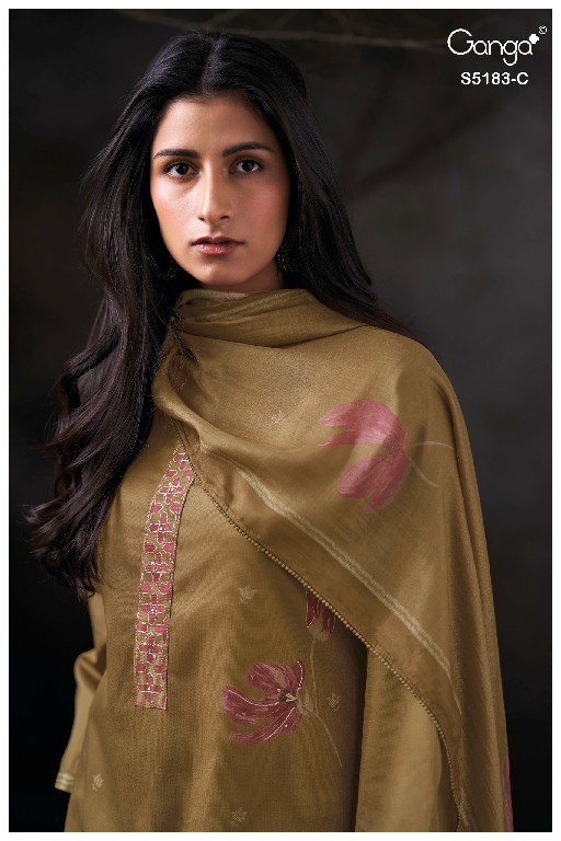 GANGA CHIANA S5183 WHOLESALE PREMIUM CORDUROY WITH WORK UNSTITCH SALWAR SUITS FOR EXPORT