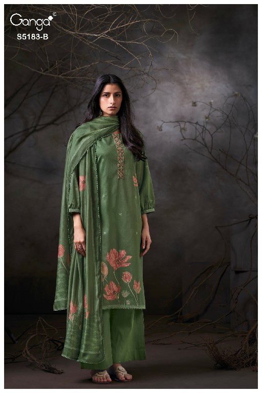 GANGA CHIANA S5183 WHOLESALE PREMIUM CORDUROY WITH WORK UNSTITCH SALWAR SUITS FOR EXPORT
