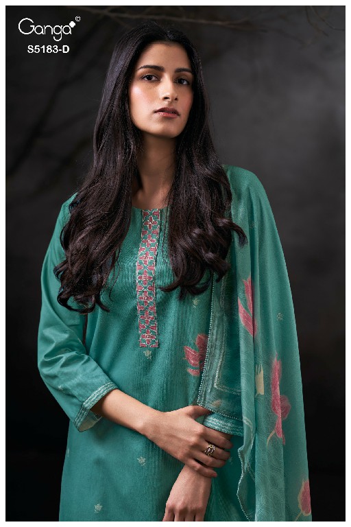 GANGA CHIANA S5183 WHOLESALE PREMIUM CORDUROY WITH WORK UNSTITCH SALWAR SUITS FOR EXPORT