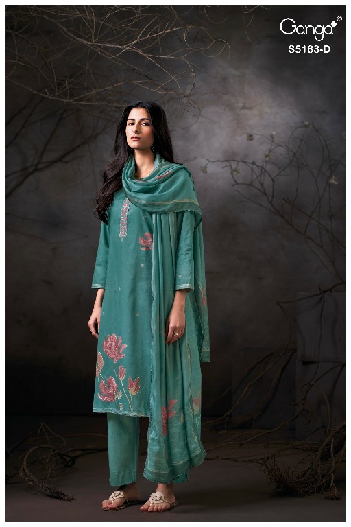 GANGA CHIANA S5183 WHOLESALE PREMIUM CORDUROY WITH WORK UNSTITCH SALWAR SUITS FOR EXPORT