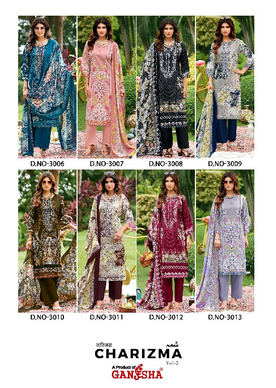 GANESHA CHARIZMA VOL 3 WHOLESALE COTTON DIGITAL PRINTED REGULAR WEAR DRESS MATERIAL ONLINE