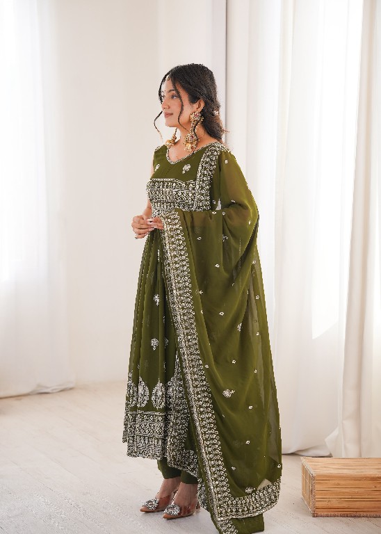 SP SERIES D.NO SP-91 WHOLESALE READYMADE HEAVY FAUX GEORGETTE PARTY WEAR ANARKALI STYLE 3 PCS SUITS SUPPLIER