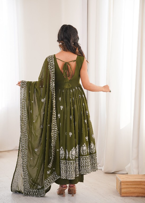 SP SERIES D.NO SP-91 WHOLESALE READYMADE HEAVY FAUX GEORGETTE PARTY WEAR ANARKALI STYLE 3 PCS SUITS SUPPLIER