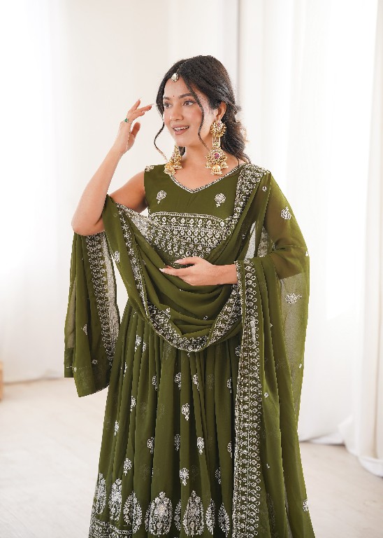 SP SERIES D.NO SP-91 WHOLESALE READYMADE HEAVY FAUX GEORGETTE PARTY WEAR ANARKALI STYLE 3 PCS SUITS SUPPLIER
