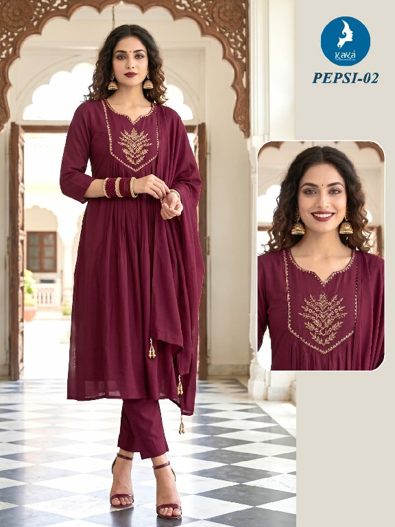 KAYA PEPSI WHOLESALE READYMADE MULL CHANDERI BIG SIZE FASHIONABLE 3 PCS SUITS EXPORTER