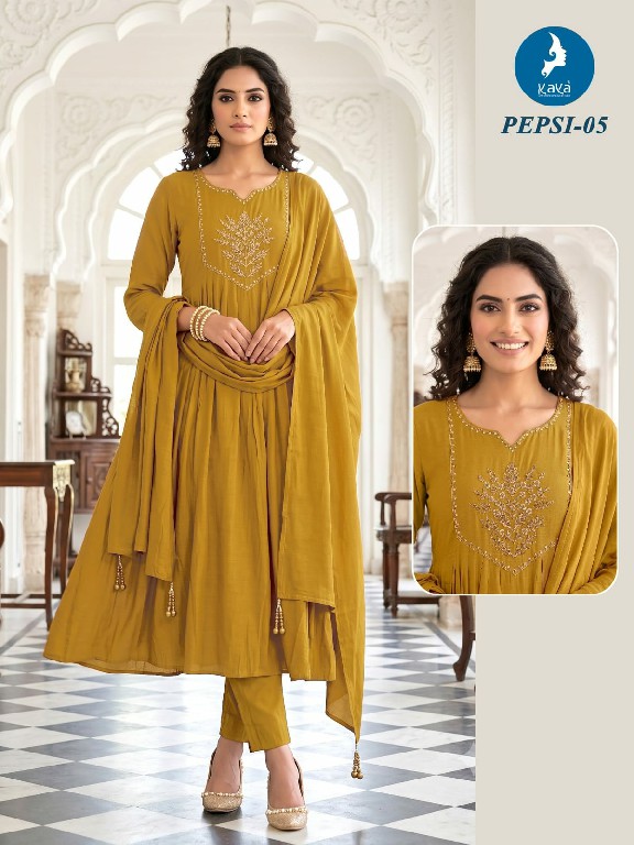KAYA PEPSI WHOLESALE READYMADE MULL CHANDERI BIG SIZE FASHIONABLE 3 PCS SUITS EXPORTER