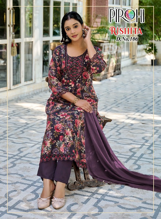PIROHI RISHITA WHOLESALE READYMADE HEAVY RAYON WITH WORK AMARKALI 3 PCS COMBO SET SUITS EXPORTER