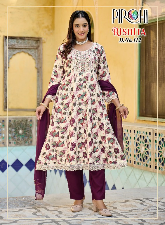PIROHI RISHITA WHOLESALE READYMADE HEAVY RAYON WITH WORK AMARKALI 3 PCS COMBO SET SUITS EXPORTER