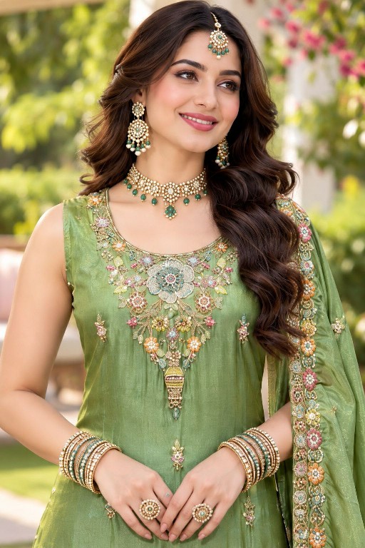 MRUDANGI VARINA WHOLESALE READYMADE REAL VISCOSE TRENDY WEDDING LOOK 3 PCS SUITS EXPORTER