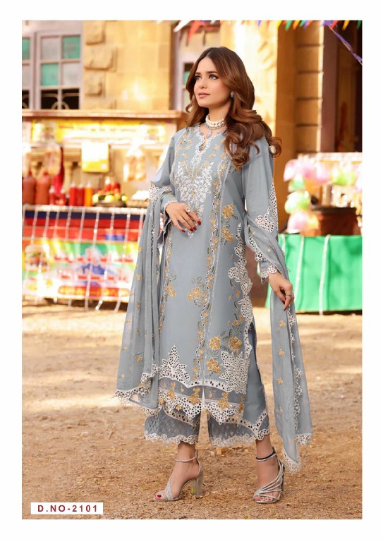 KEVAL FAB ELLIJA B VOL 21 WHOLESALE READYMADE HEAVY COTTON LUXURY COLLECTION 3 PCS SUITS EXPORTER