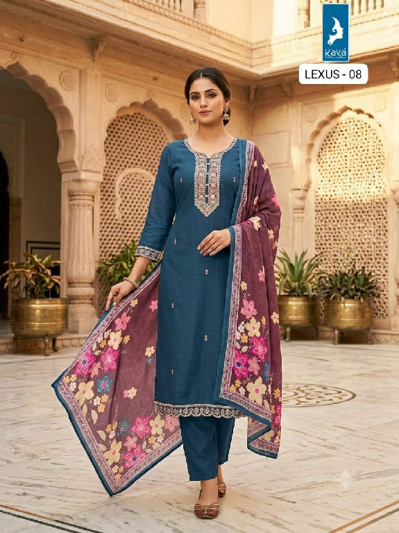 KAYA LEXUS WHOLESALE READYMADE VERTICAN SILK BIG SIZE STUNNING LOOK 3 PCS COMBO SET SUITS SUPPLIER