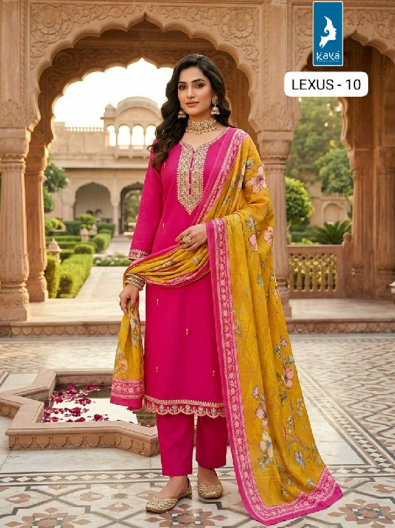 KAYA LEXUS WHOLESALE READYMADE VERTICAN SILK BIG SIZE STUNNING LOOK 3 PCS COMBO SET SUITS SUPPLIER