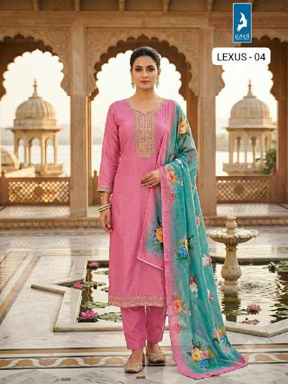KAYA LEXUS WHOLESALE READYMADE VERTICAN SILK BIG SIZE STUNNING LOOK 3 PCS COMBO SET SUITS SUPPLIER