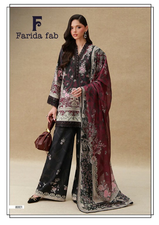 FARIDA FAB RAMSHA VOL 8 WHOLESALE READYMADE COTTON PRINTED CASUAL PAKISTANI 3 PCS SUITS FOR EXPORT