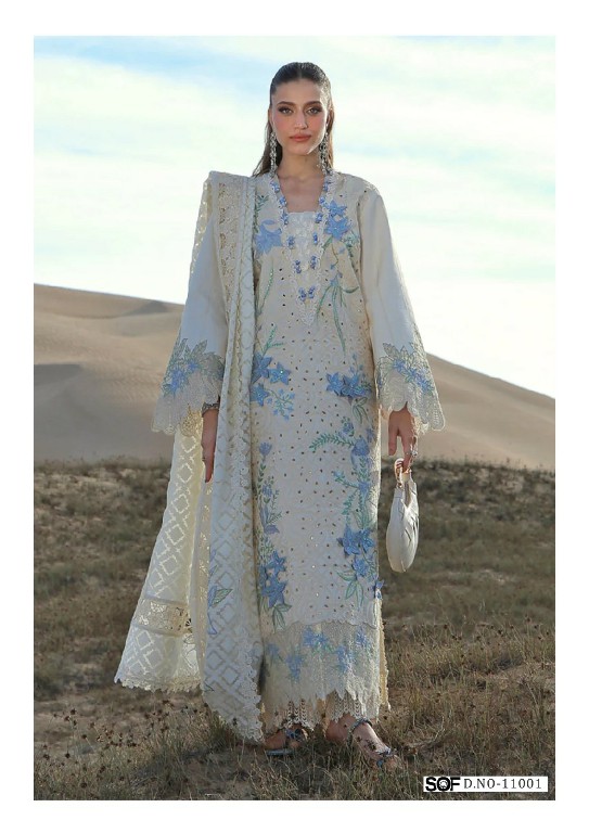 SOF SHREE OM FAB ALIYA B VOL 11 WHOLESALE READYMADE COTTON KARACHI STYLE PRINTED 3 PCS SUITS EXPORTER