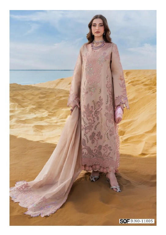 SOF SHREE OM FAB ALIYA B VOL 11 WHOLESALE READYMADE COTTON KARACHI STYLE PRINTED 3 PCS SUITS EXPORTER